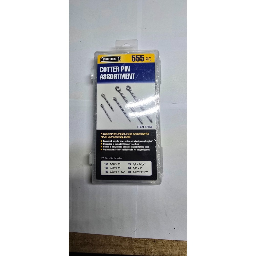 Storehouse Extra Long Cotter Pin Assortment 555 Piece